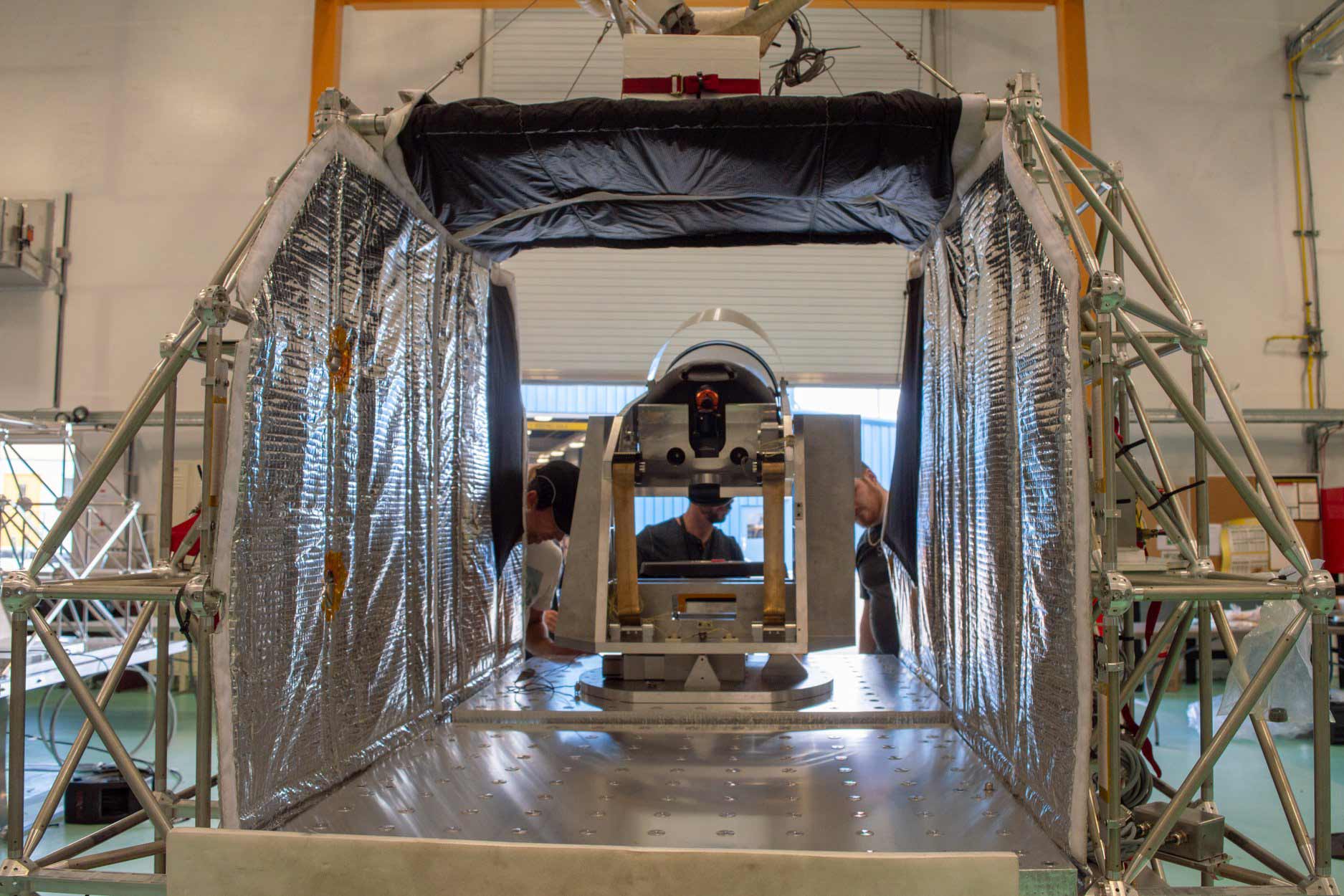 Image of the team working on HiCIBaS on the gondola