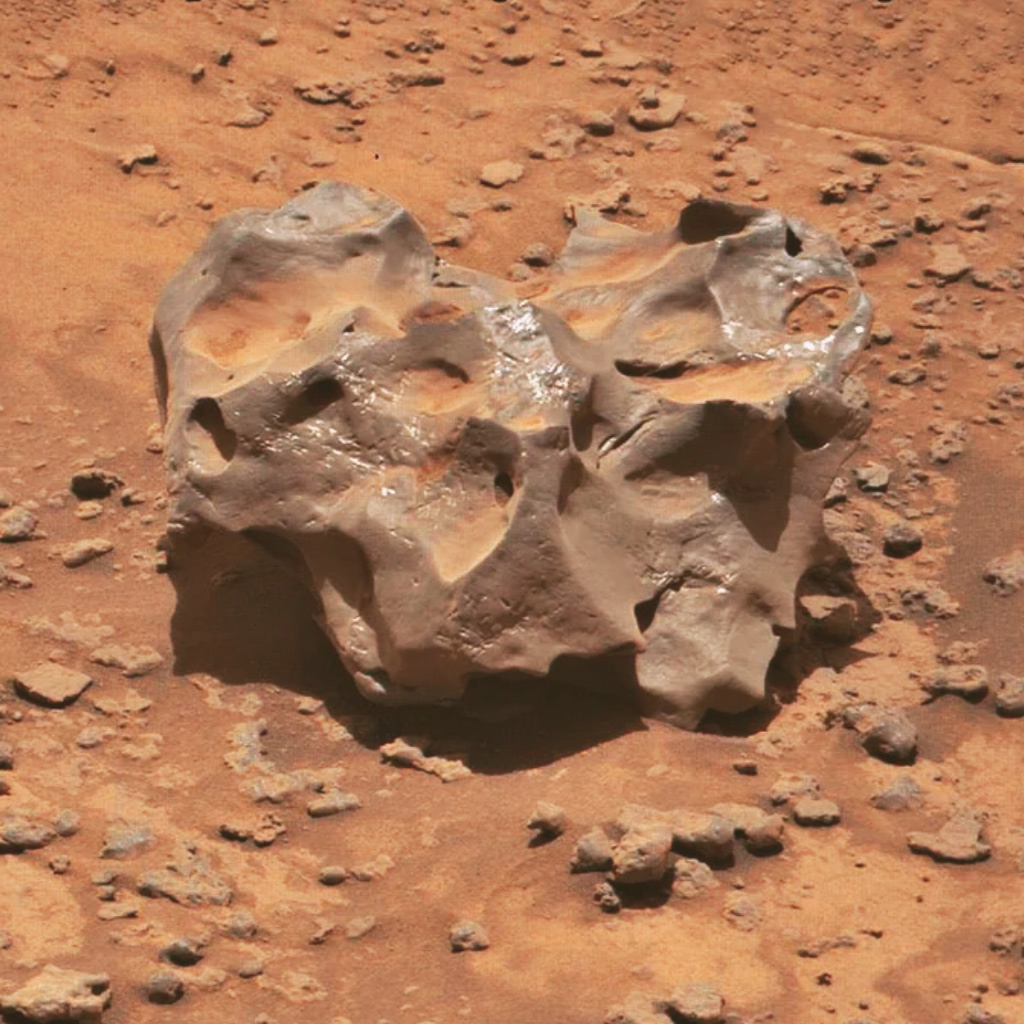 Meteorite on the red Martian surface