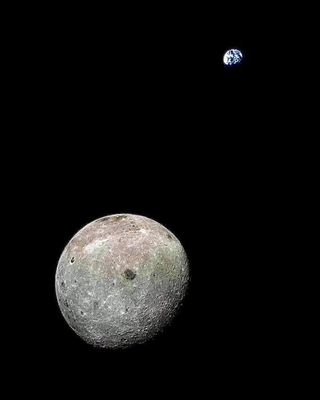 Image of Earth in front of the Moon