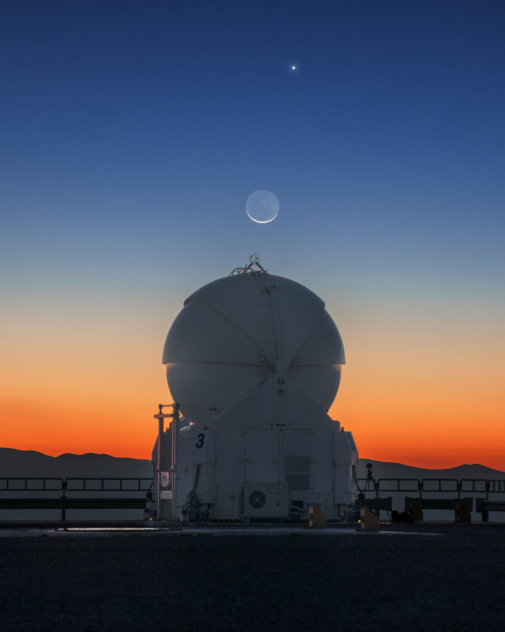 Image of the telescope at sunset