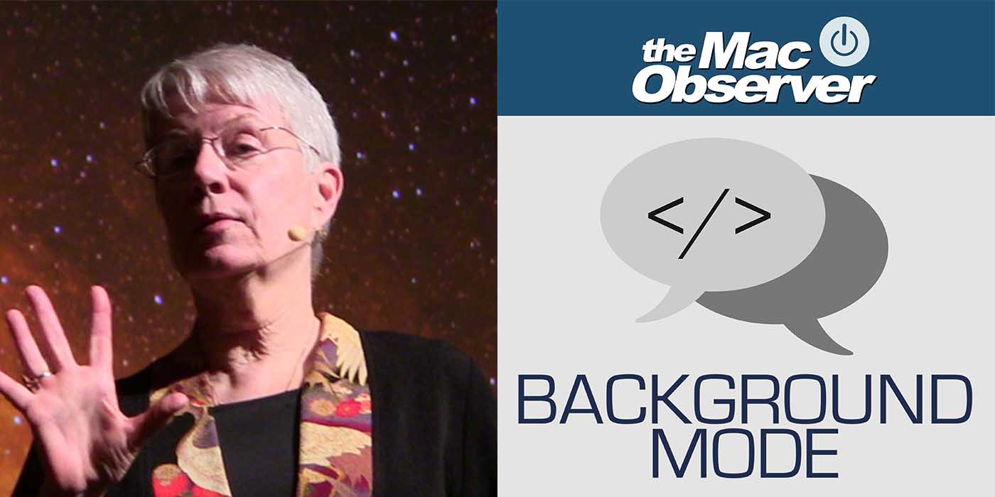 Portrait of Jill Tarter next to the Mac Observer Podcast's logo