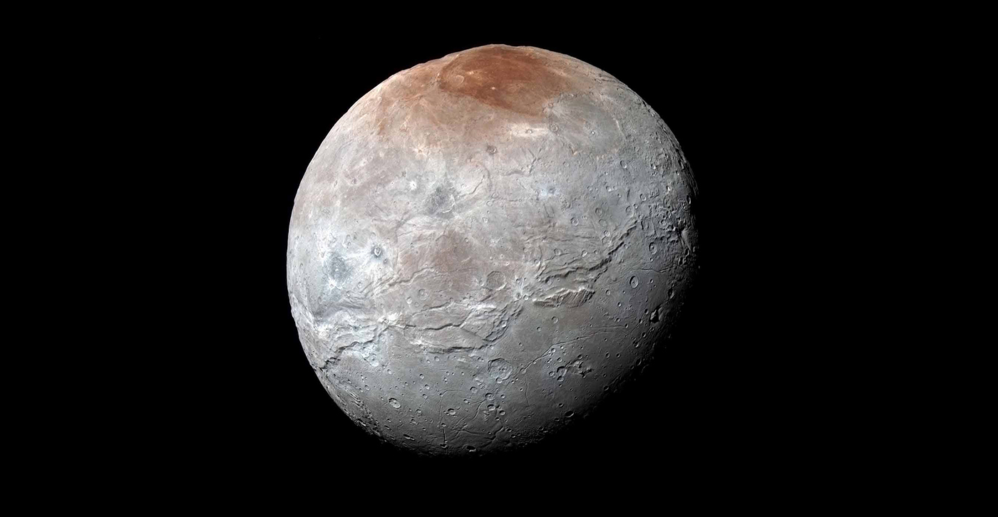 Pluto's moon Charon against a black background