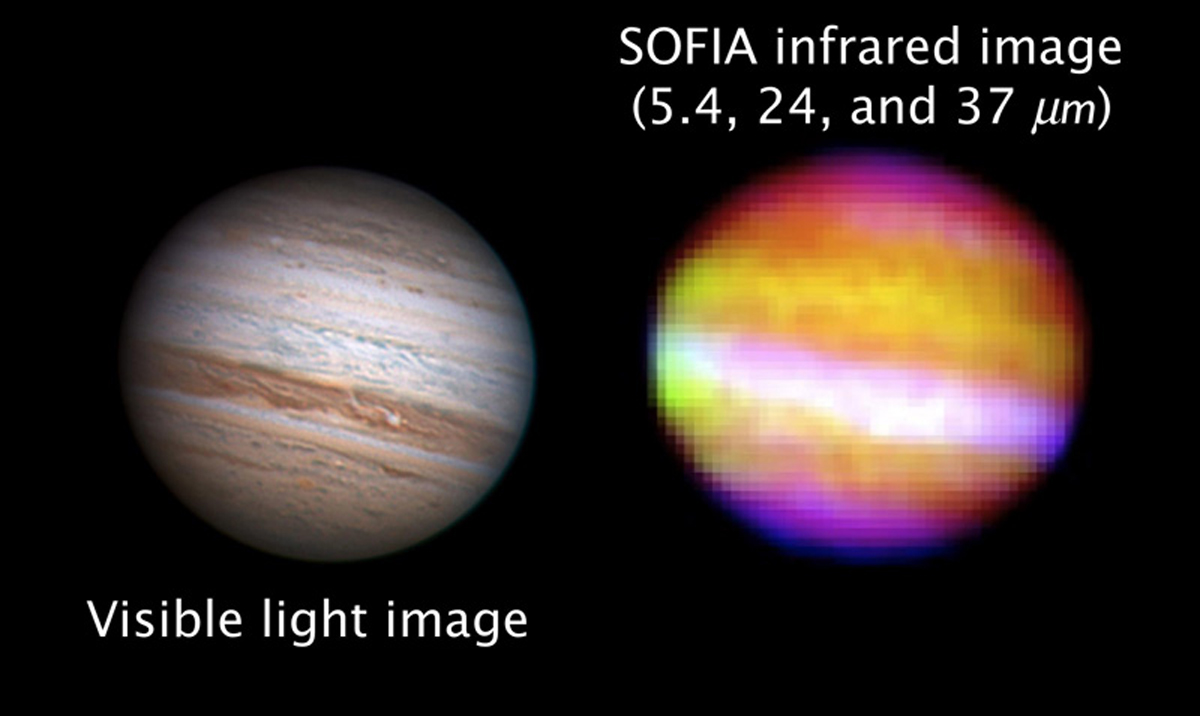 SOFIA First Light infrared image of Jupiter