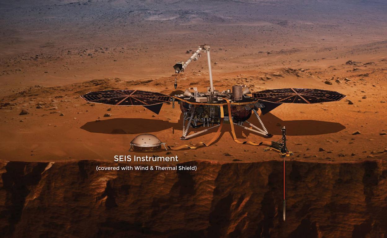 Artist’s concept of InSight lander on surface of Mars. CREDIT: NASA/JPL-Caltech
