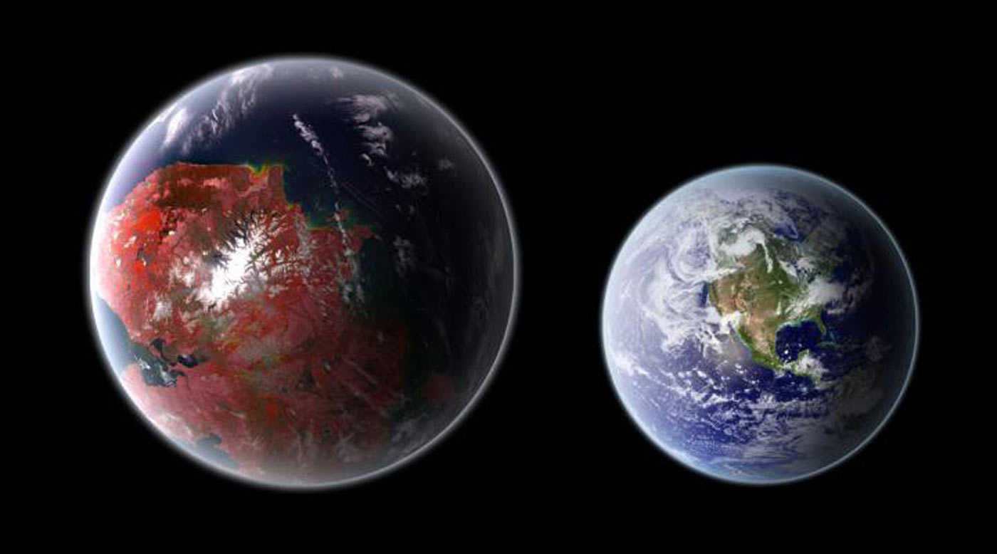 An artistic representation of the potentially habitable planet Kepler 422-b 