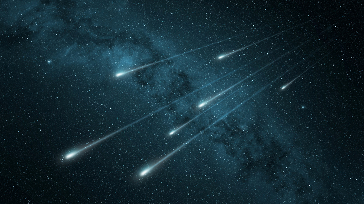 Artist's impression of a series of bolides