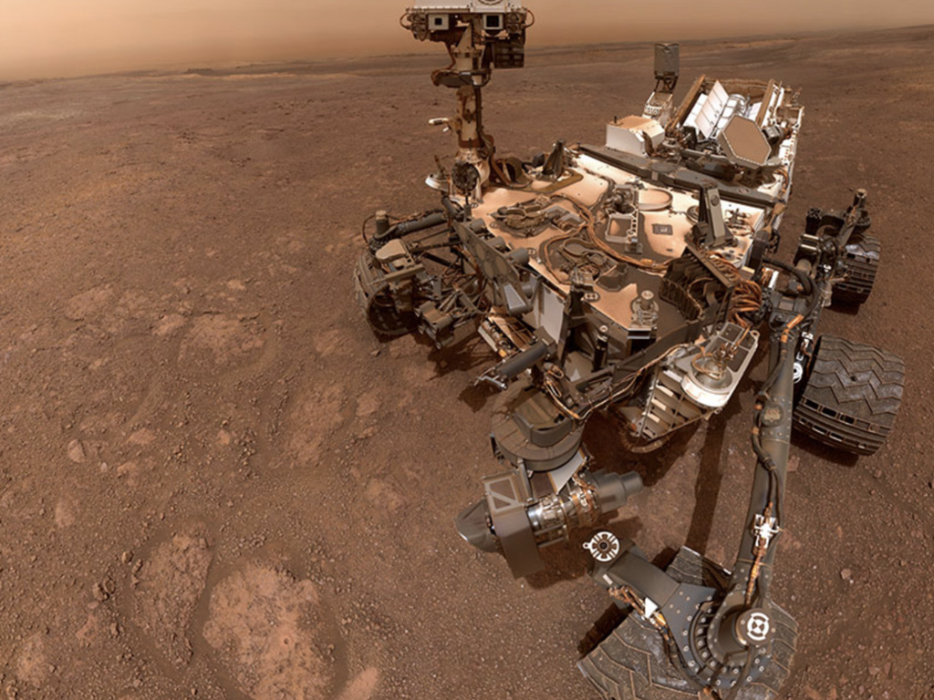 Curiosity Mars rover selfie