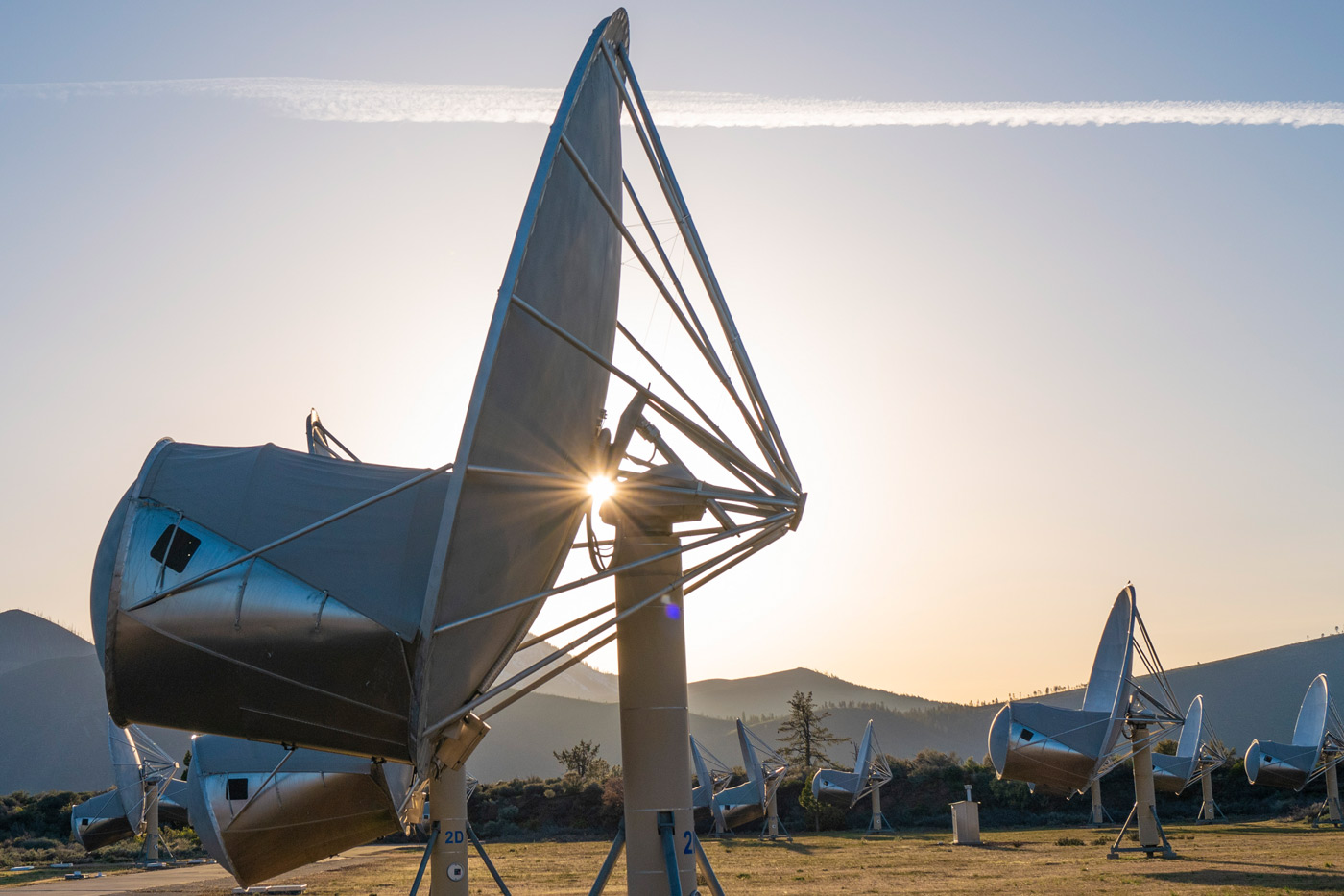 The Allen Telescope Array in Hat Creek, CA. Image Credit: Simon Steel/SETI Institute.