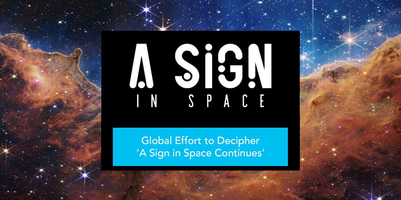 a sign in space