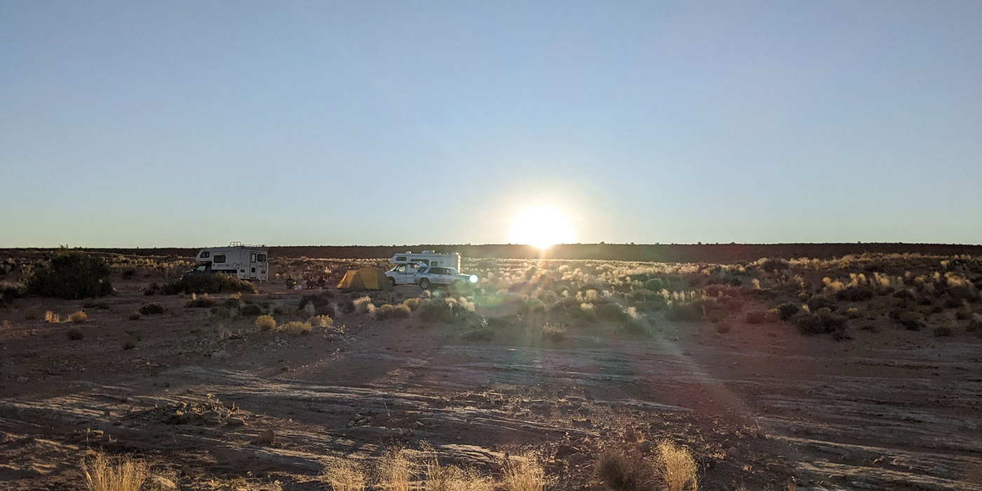 Sunrise over our campsite the morning of the eclipse.