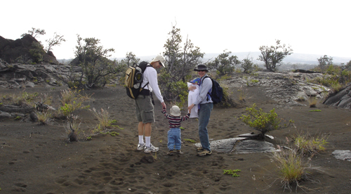 Dr. Bishop with her family on a field expedition to measure spectra