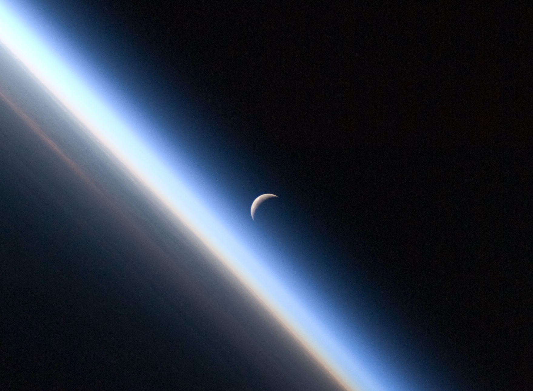 Crescent Moon as seen from ISS