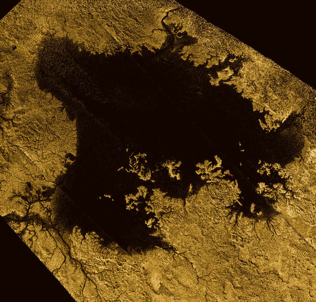 Ligiea Mare is the second largest body of liquid on Saturn’s moon Titan. CREDIT: NASA/JPL-Caltech/ASI/Cornell