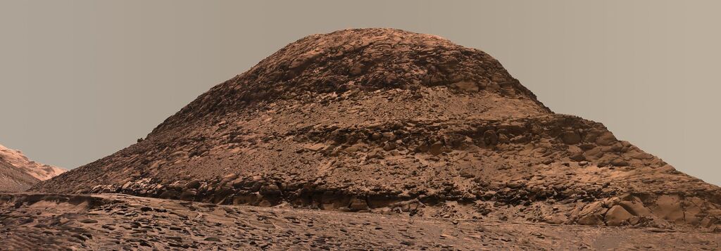 image of a rocky butte on the surface of Mars