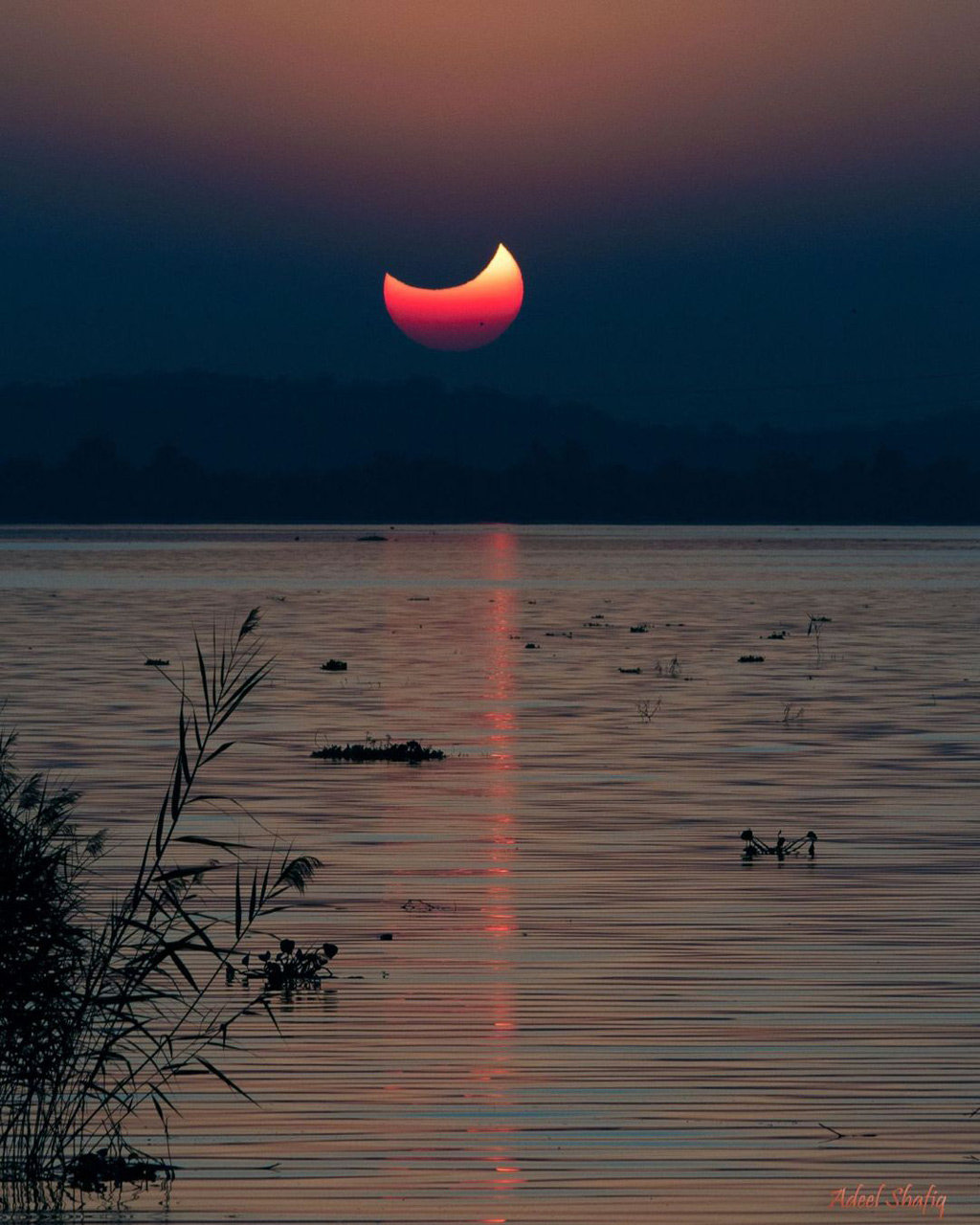 Partial solar eclipse from Earth
