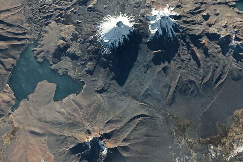Volcanoes as viewed from above