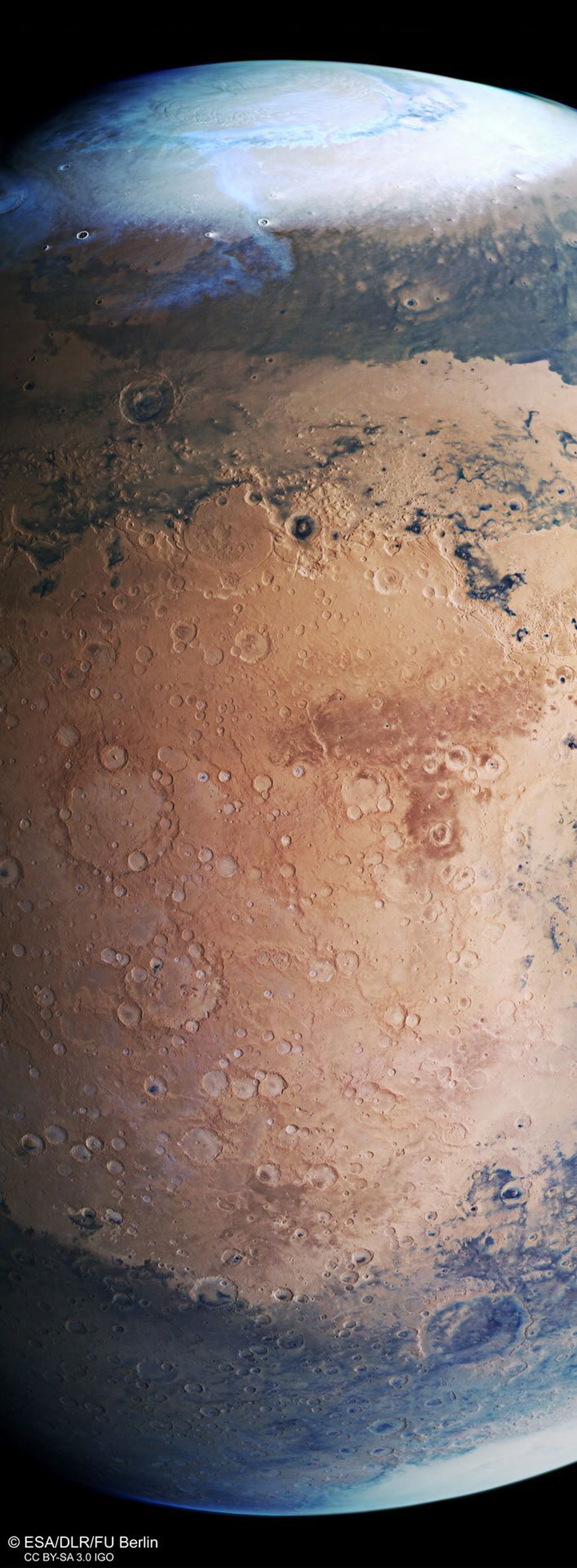 vertical panoramic view of the red planet