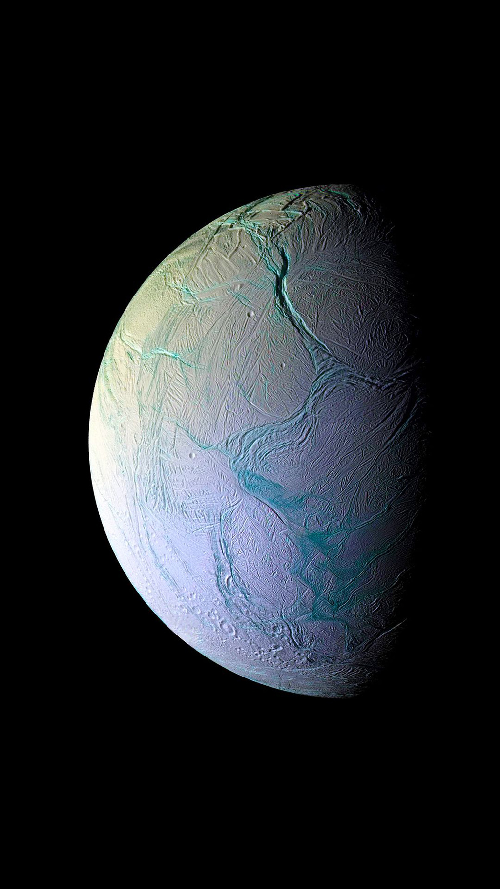 Close up of Enceladus