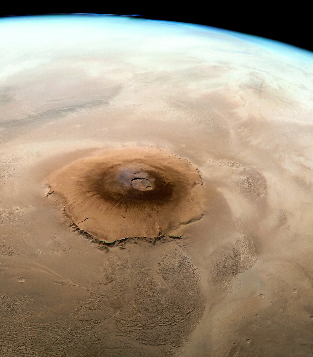 Aerial view of Mars' Olympus Mons