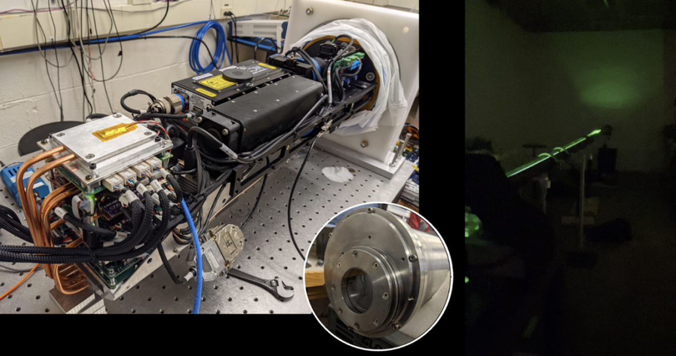 3 different views of the Divebot. Internal structure, assembled, and using the laser.