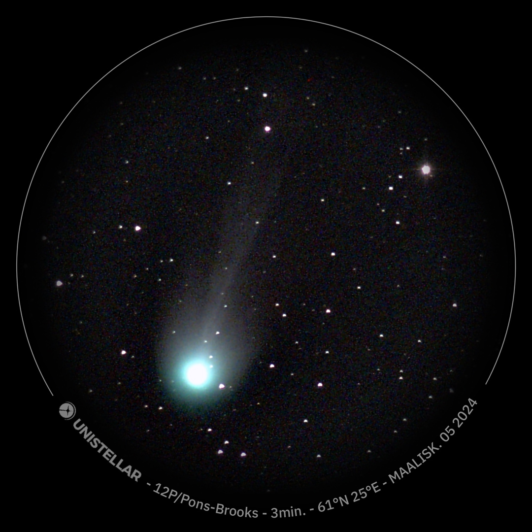 Comet 12P/Pons-Brooks captured by Petri Kuossari (Finland) with his Unistellar telescope.