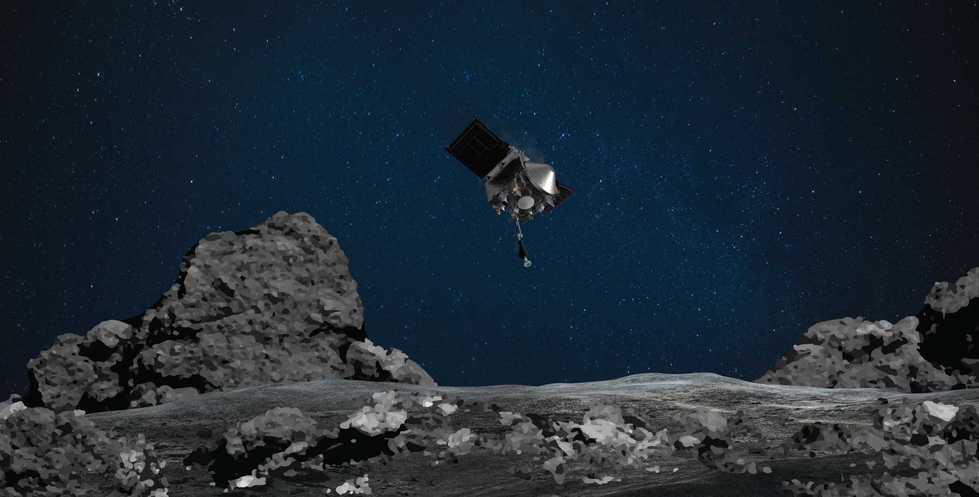 Spacecraft over Bennu