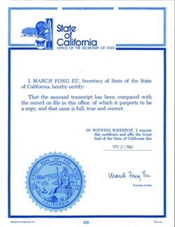 articles of incorporation state seal