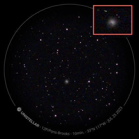 Comet 12P/Pons-Brooks captured by Scott Kardel (US) with his Unistellar telescope.