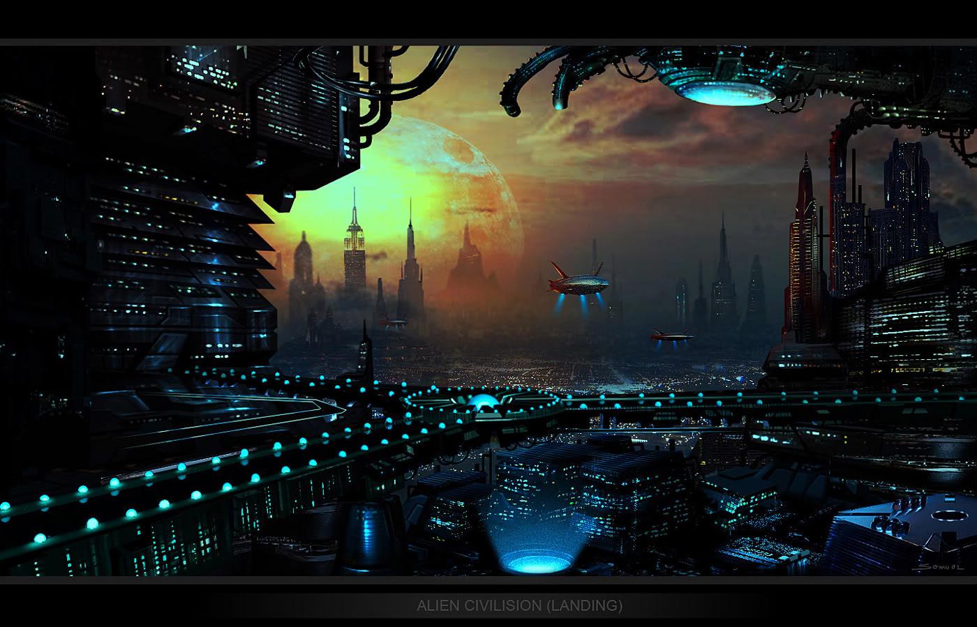 Illustration of an Alien Civilization