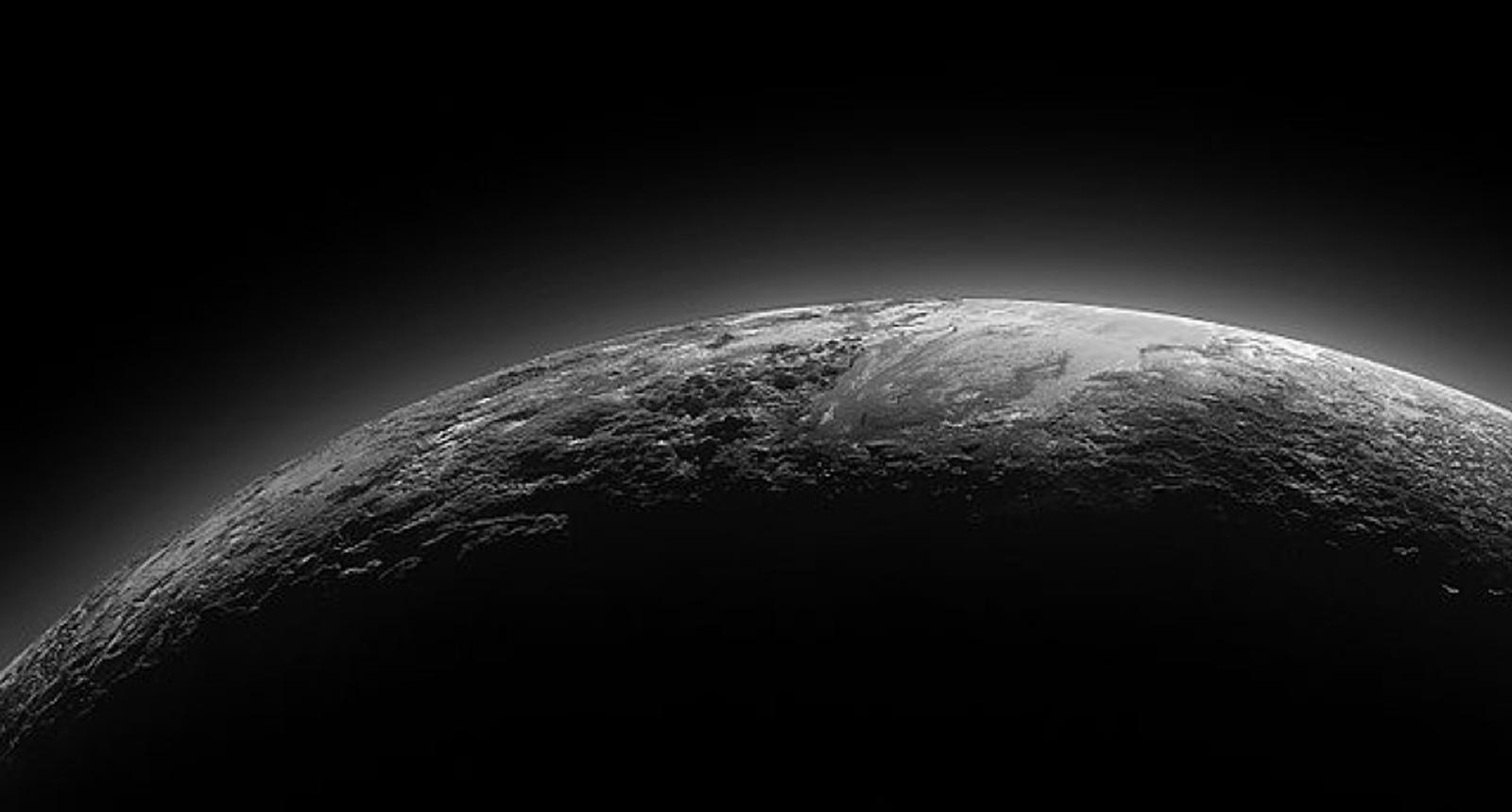 Dark image of Pluto's surface