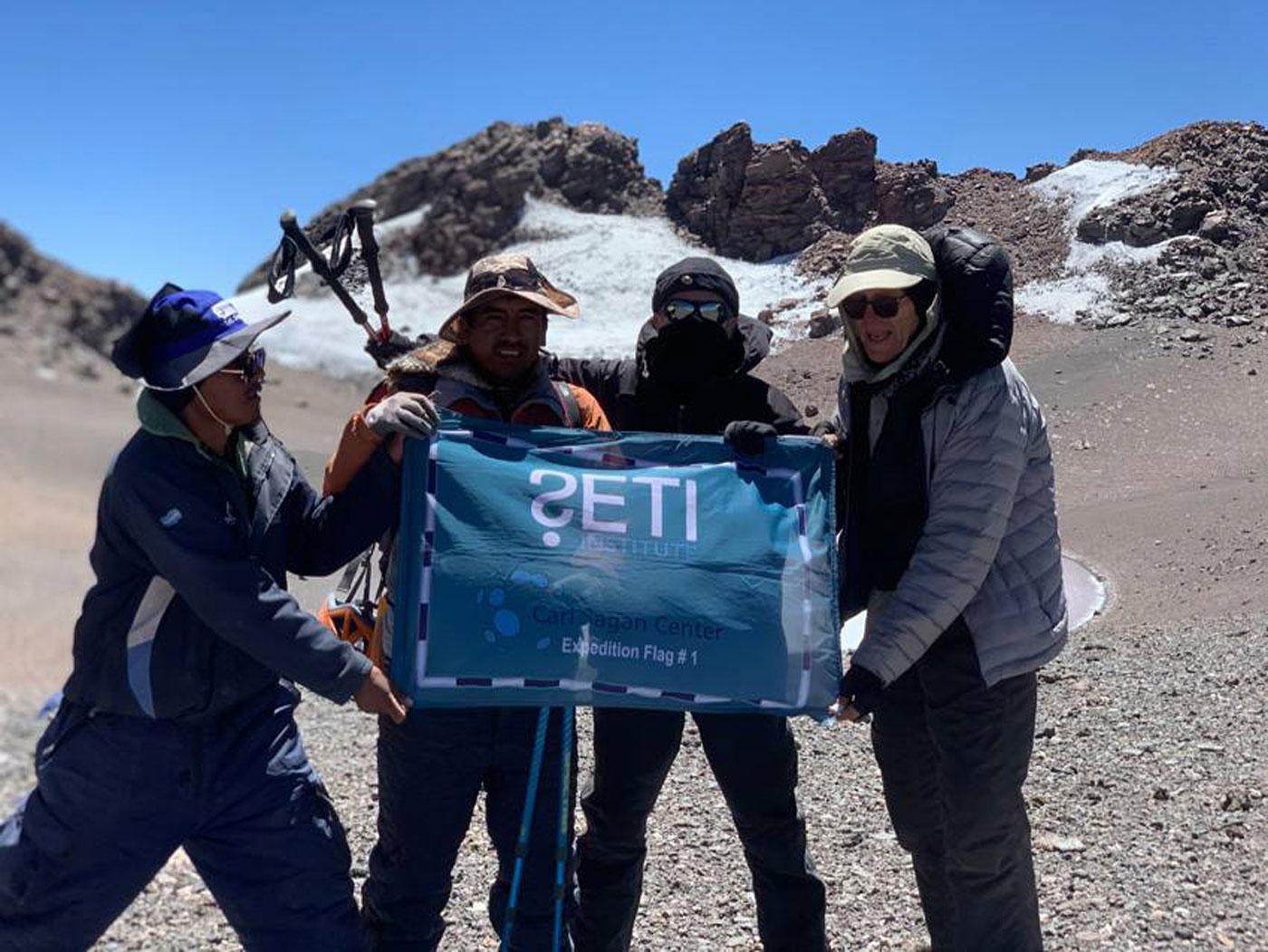 SETI Institute Flag at the Summit of Simba