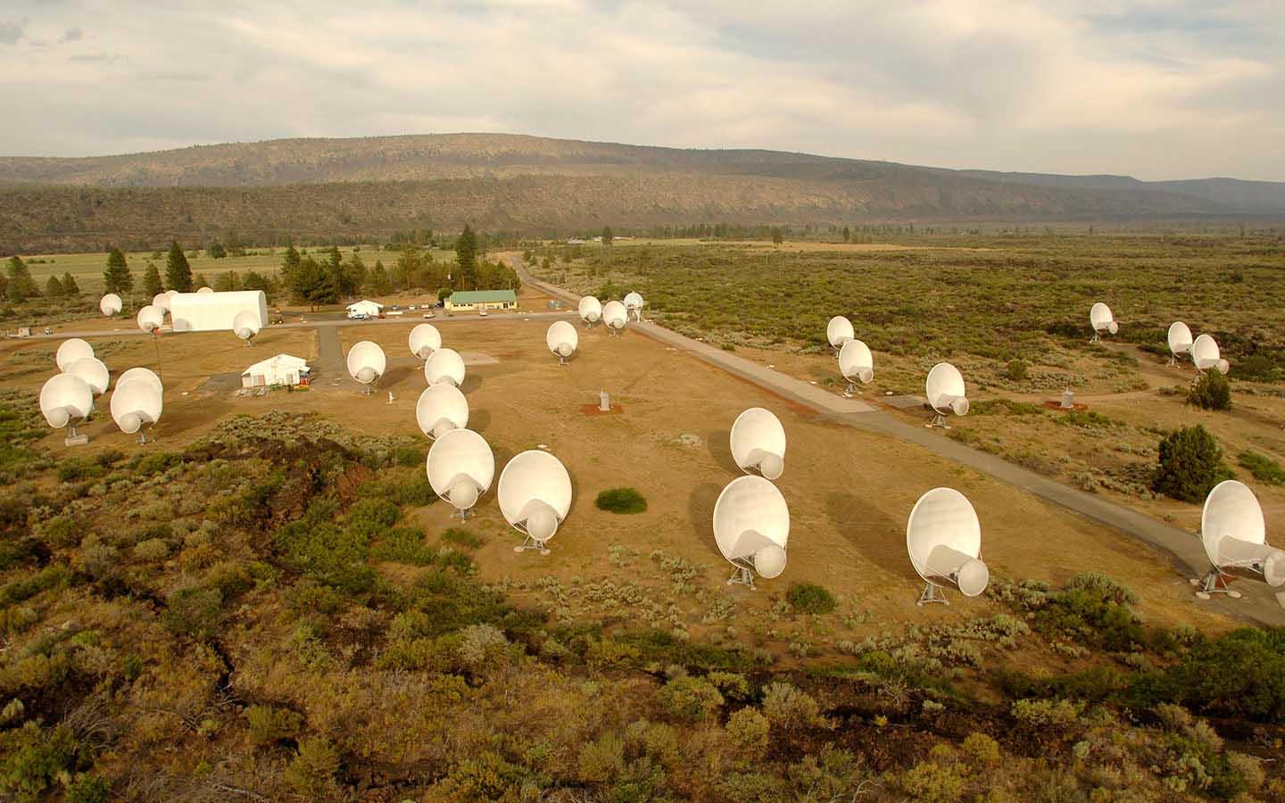 Aerial View of the Allen Telescope Array