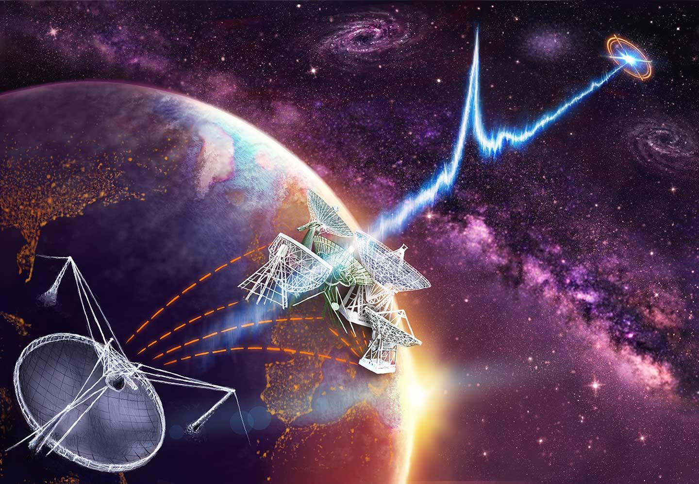 Artist Interpretation of FRB's communicating to earth