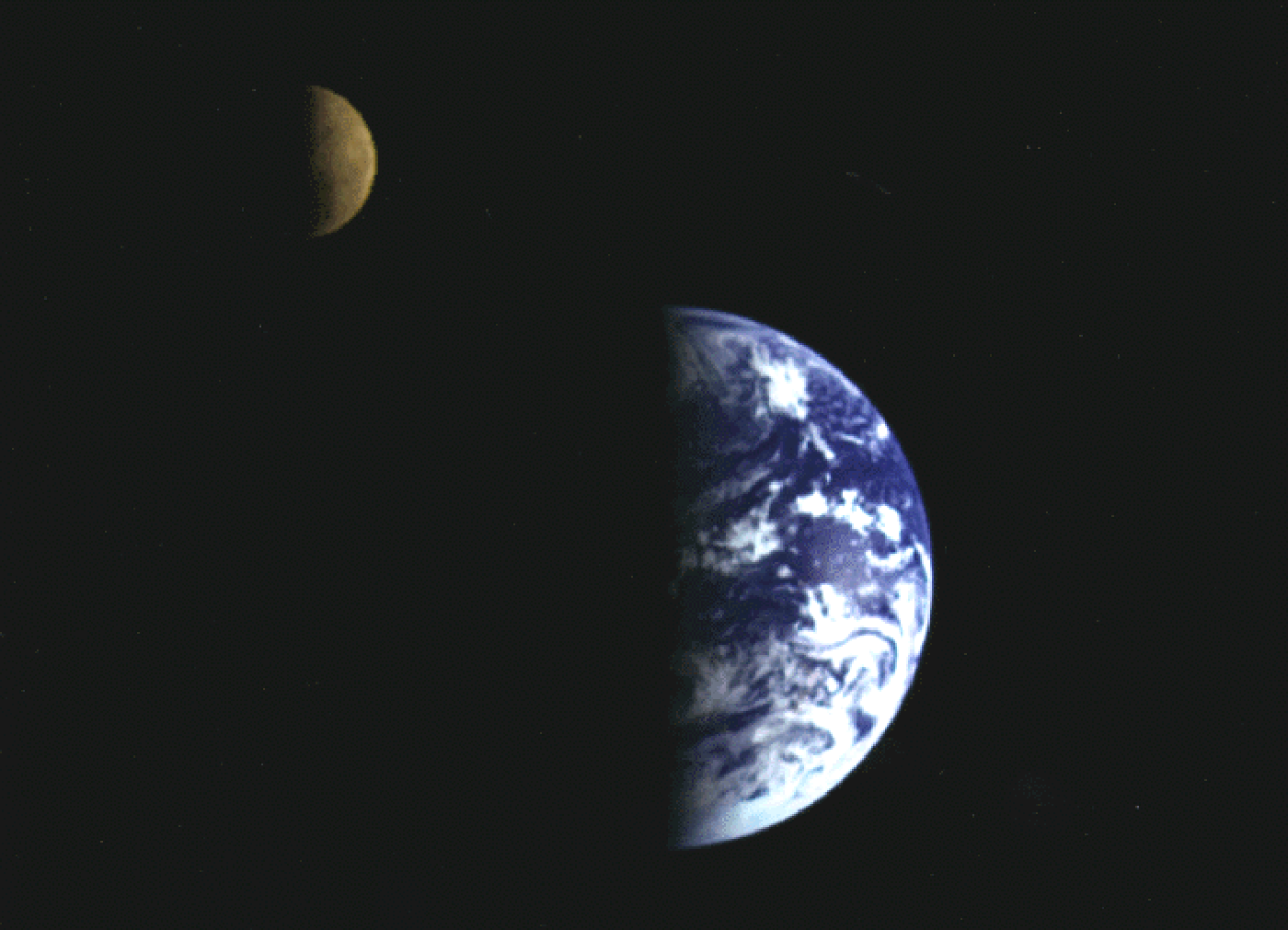 Galileo and Earth.