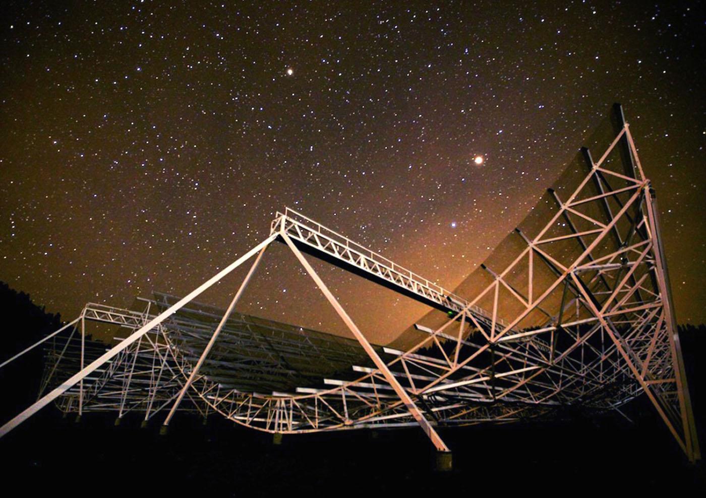 The CHIME Telescope located at the Dominion Radio Astrophysical Observatory (DRAO) in Canada.
