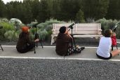Girl scouts viewing with their Galileoscopes