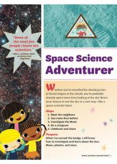 Space Science Explorer, Space Science Adventurer, and Space Science Investigator badges